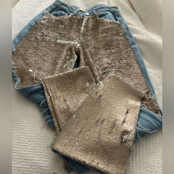 Pilcro by Anthropologie High Waisted Sequin Skater Jean - Picture 9 of 13